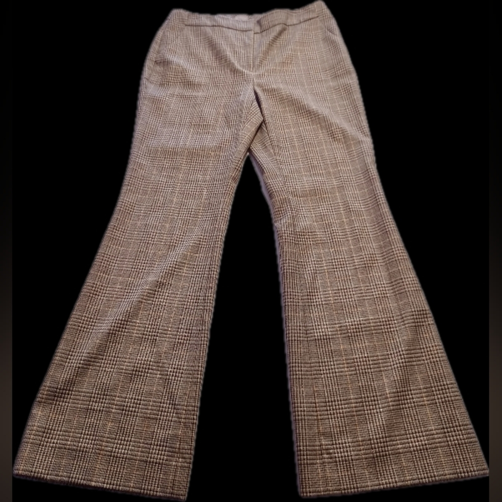 Vintage Chico's Elegant Black and Tan Checkered Trousers